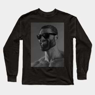 Giga Chad with sunglasses Long Sleeve T-Shirt